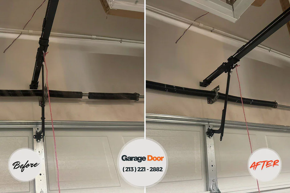 Before and after: garage door repair Frostburg, MD